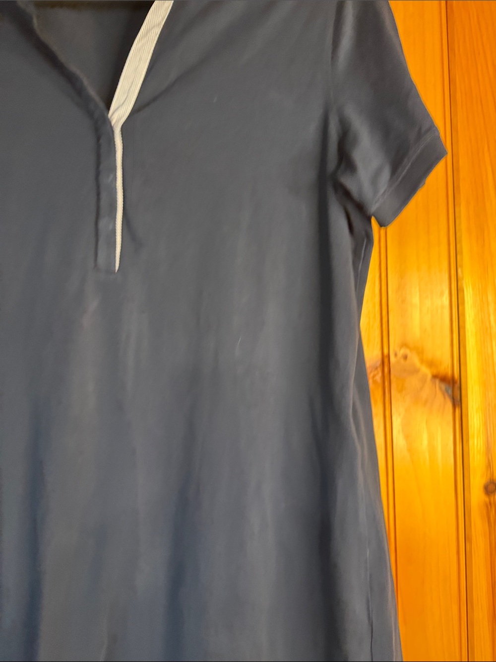 Saint James 1889 Dupuis Propiano Navy Polo Midi Dress with White Trim - Picture 7 of 12